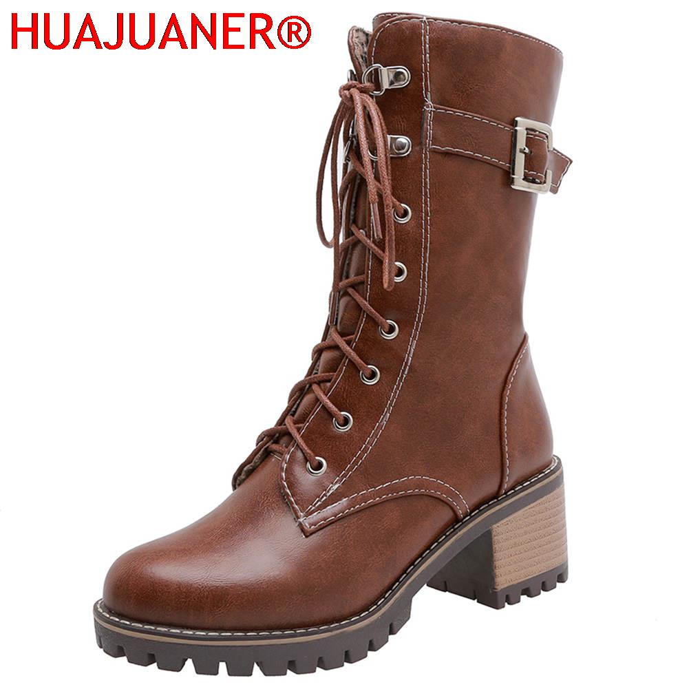 Women'S Fashion Riding Boots - HUAJUANER 2026 Botas de Cuero de