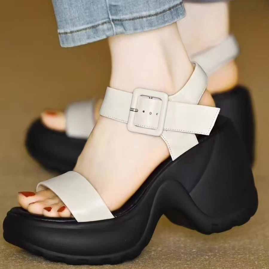 Women'S Fashion Petite - Sandalias de Plataforma con Cuña para