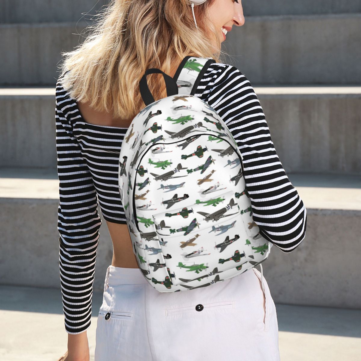 Women'S Fashion Ww2 - Mochila escolar con diseño de aviones