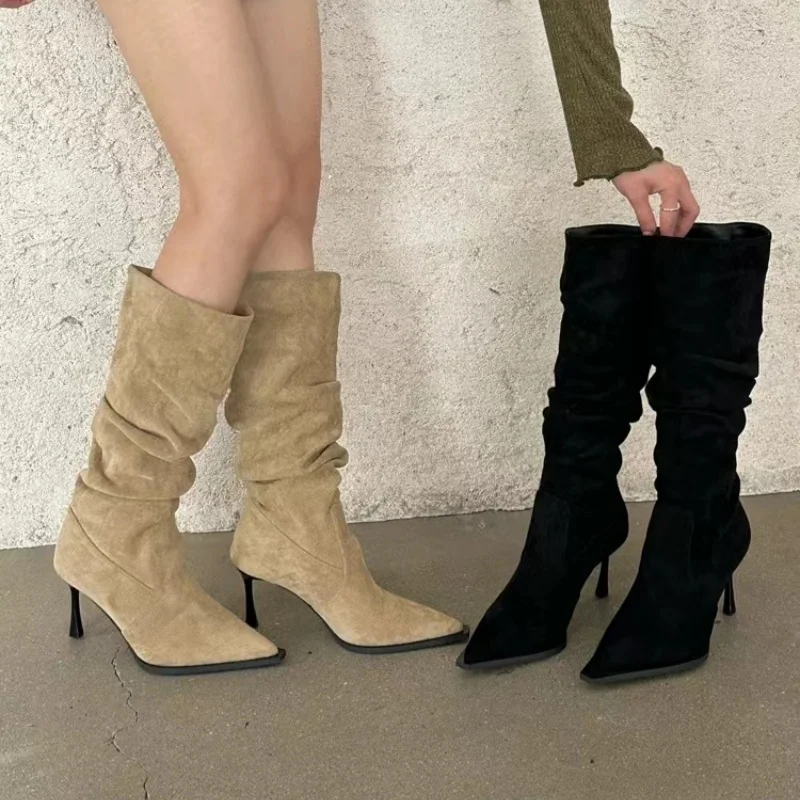 Women'S Fashion Riding Boots - Botas de tacón fino para caminar,