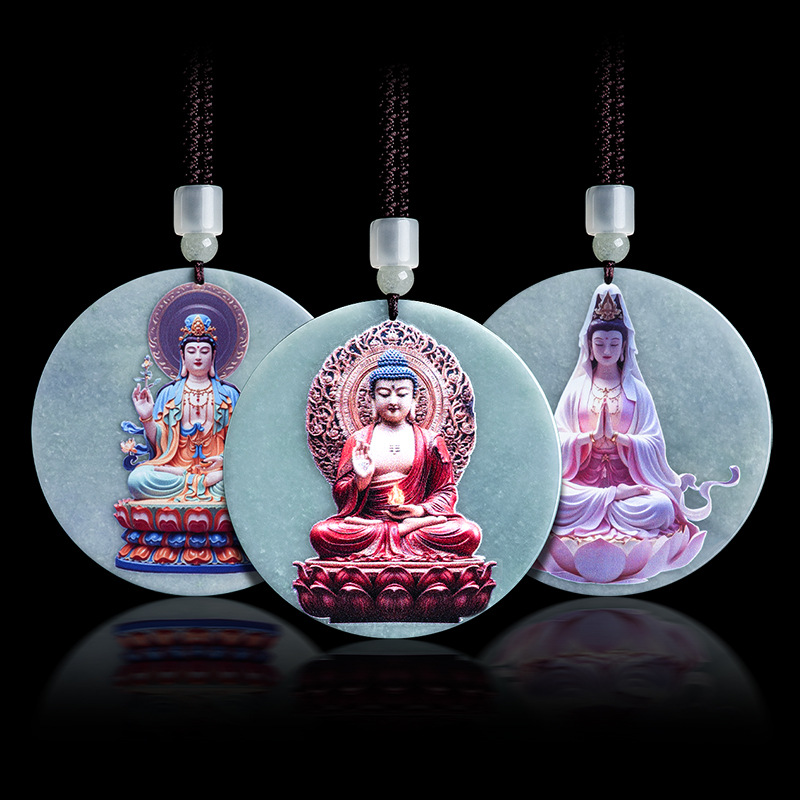 Women Fashion Designers - Collar con colgante de jadeíta Guanyin