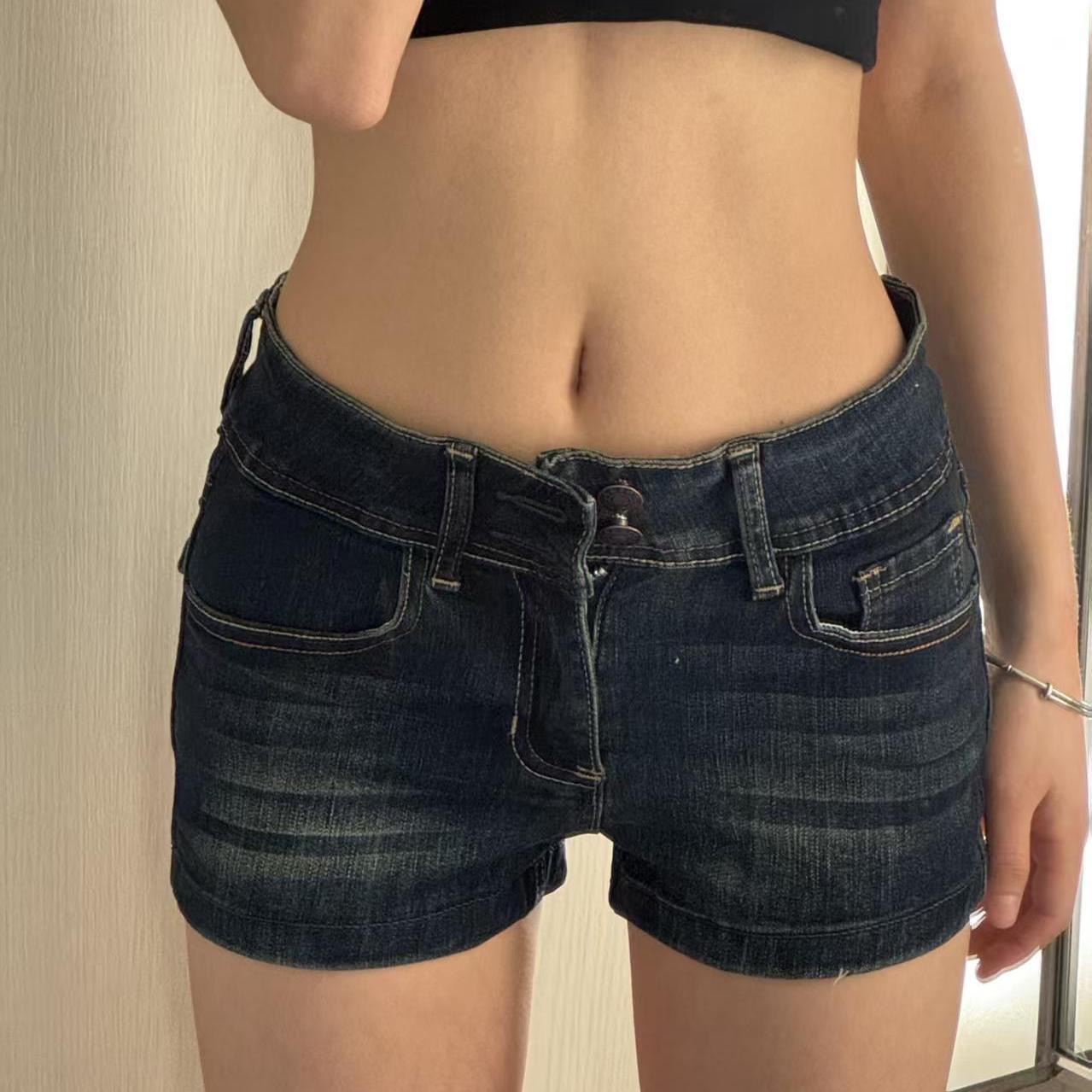 Women'S Fashion Petite - Shorts de Mezclilla Vintage de Cintura
