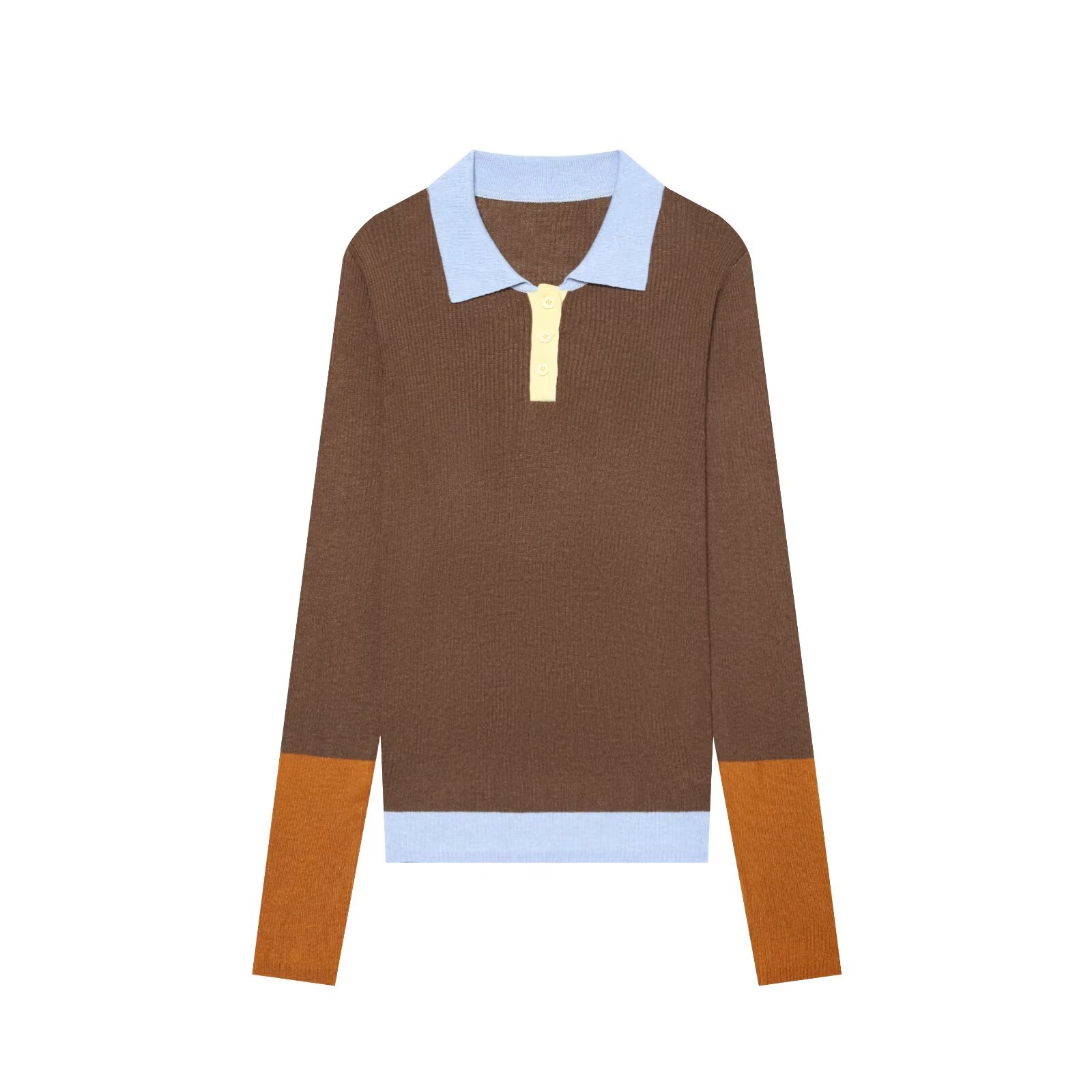Top de punto de cuello polo co - Women Fashion Style reseña y precio