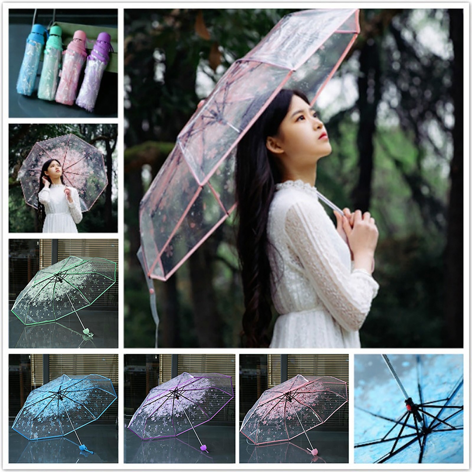 Paraguas Plegable Transparente - Women'S Fashion Umbrella reseña y precio