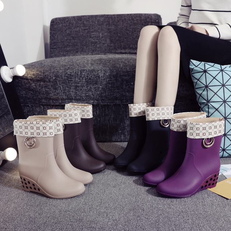 Cuñas de estilo coreano, zapat - Women'S Fashion Rain Boots reseña y precio