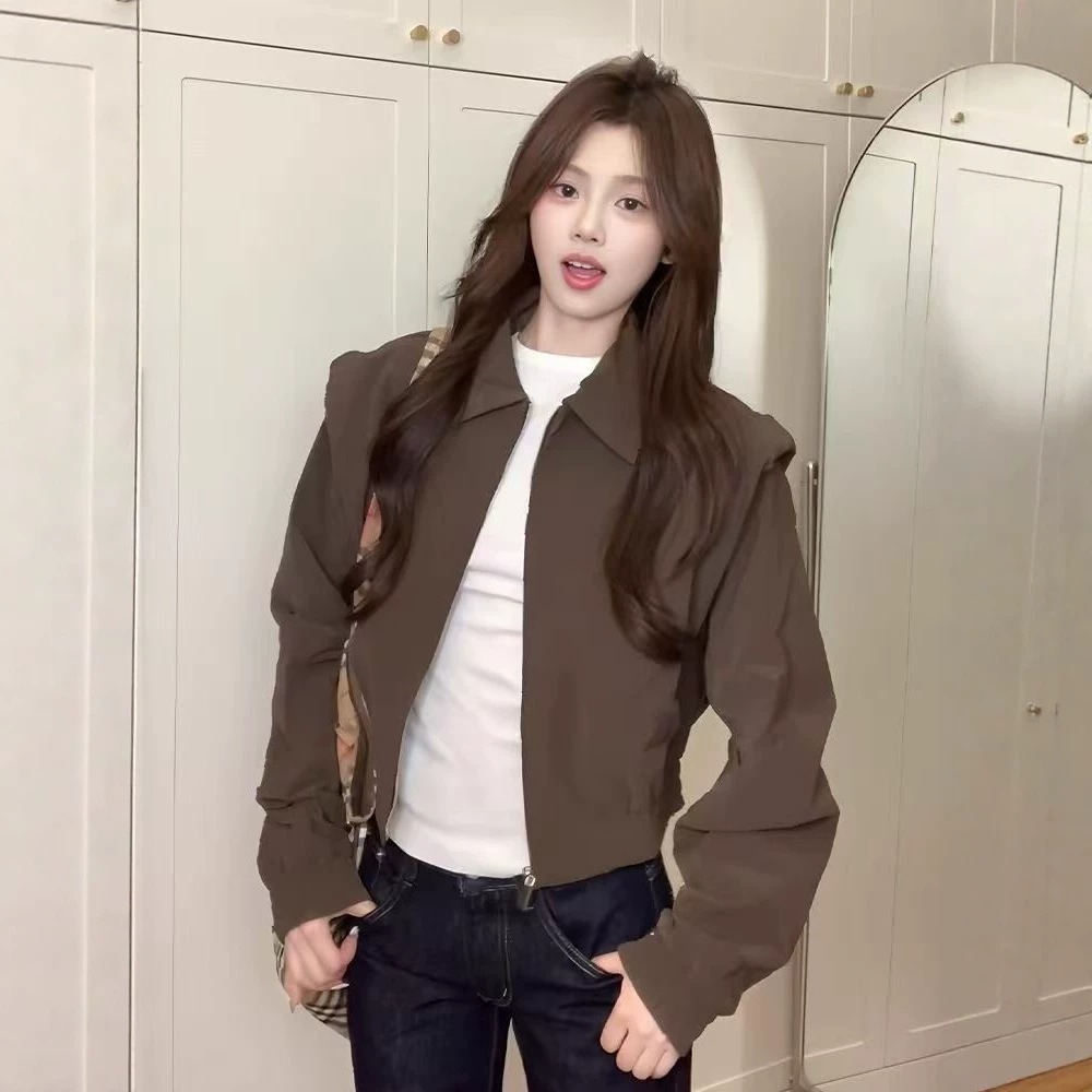 Chaqueta Corta Marrón con Sola - Women'S Fashion Petite reseña y precio