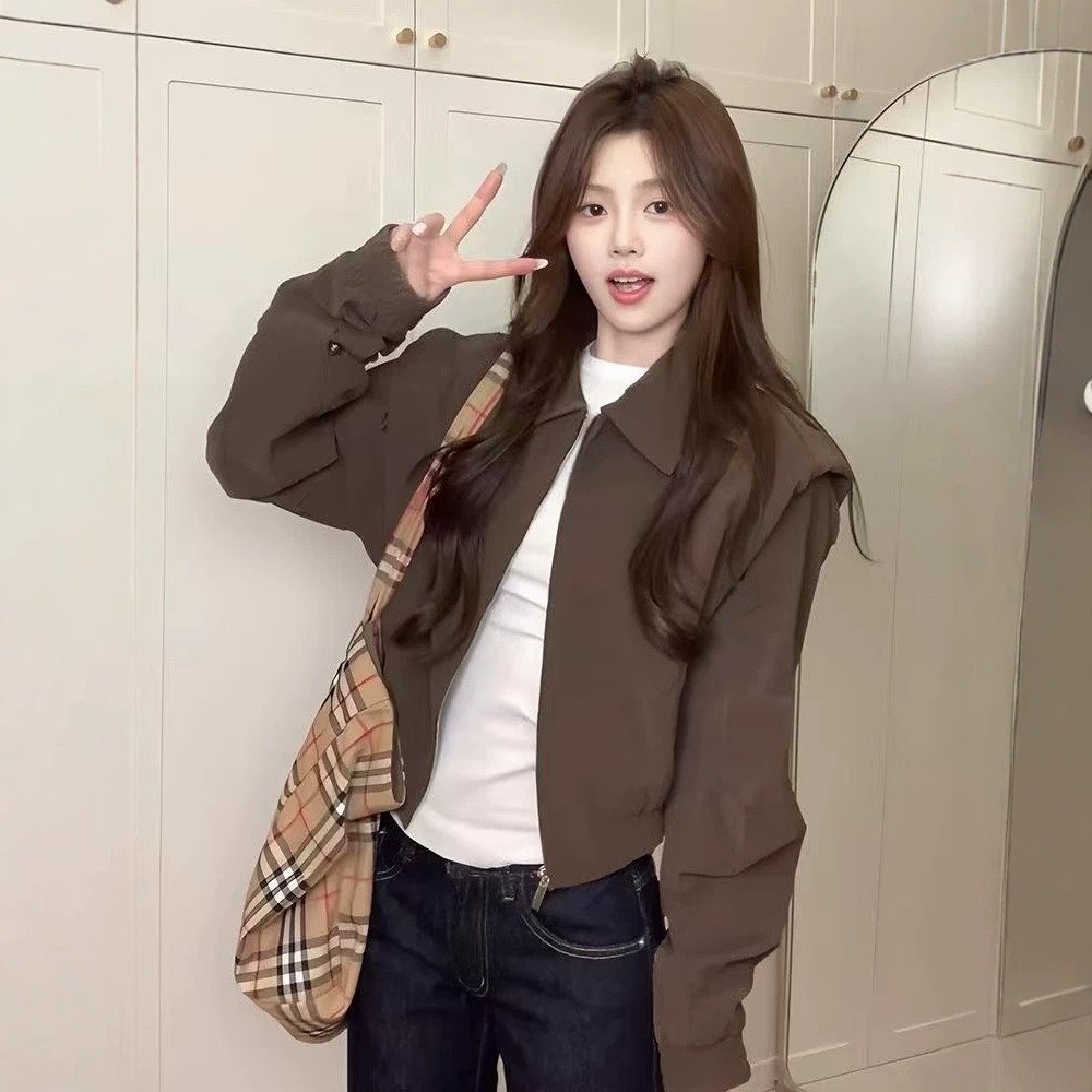 Chaqueta Corta Marrón con Sola - Women'S Fashion Petite reseña y precio