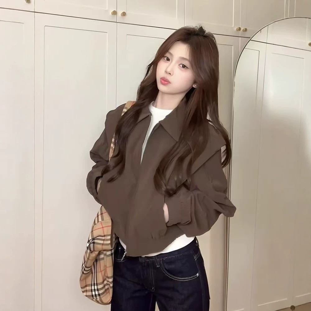Chaqueta Corta Marrón con Sola - Women'S Fashion Petite reseña y precio