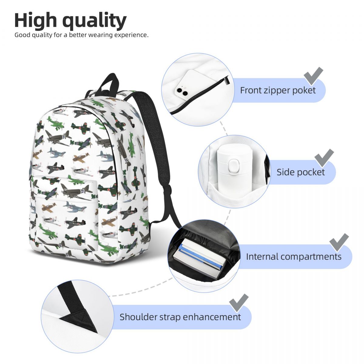 Mochila escolar con diseño de  - Women'S Fashion Ww2 reseña y precio