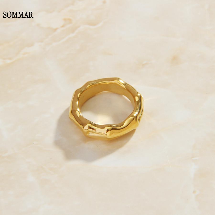 SOMMAR-Anillo de bambú chapado - Women Fashion Online Shopping reseña y precio