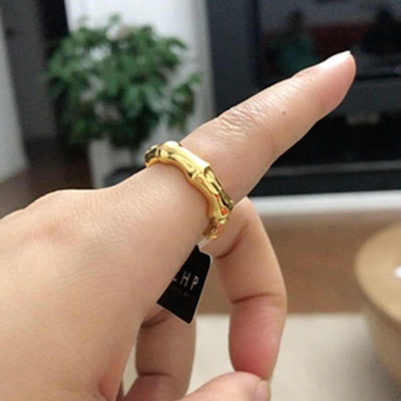 SOMMAR-Anillo de bambú chapado - Women Fashion Online Shopping reseña y precio