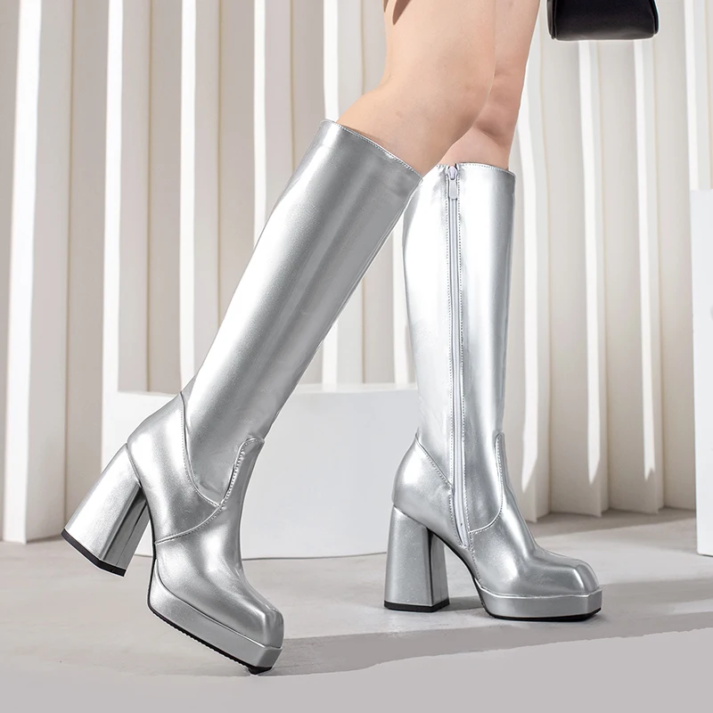 Botas hasta la rodilla con pla - Women'S Fashion Riding Boots reseña y precio