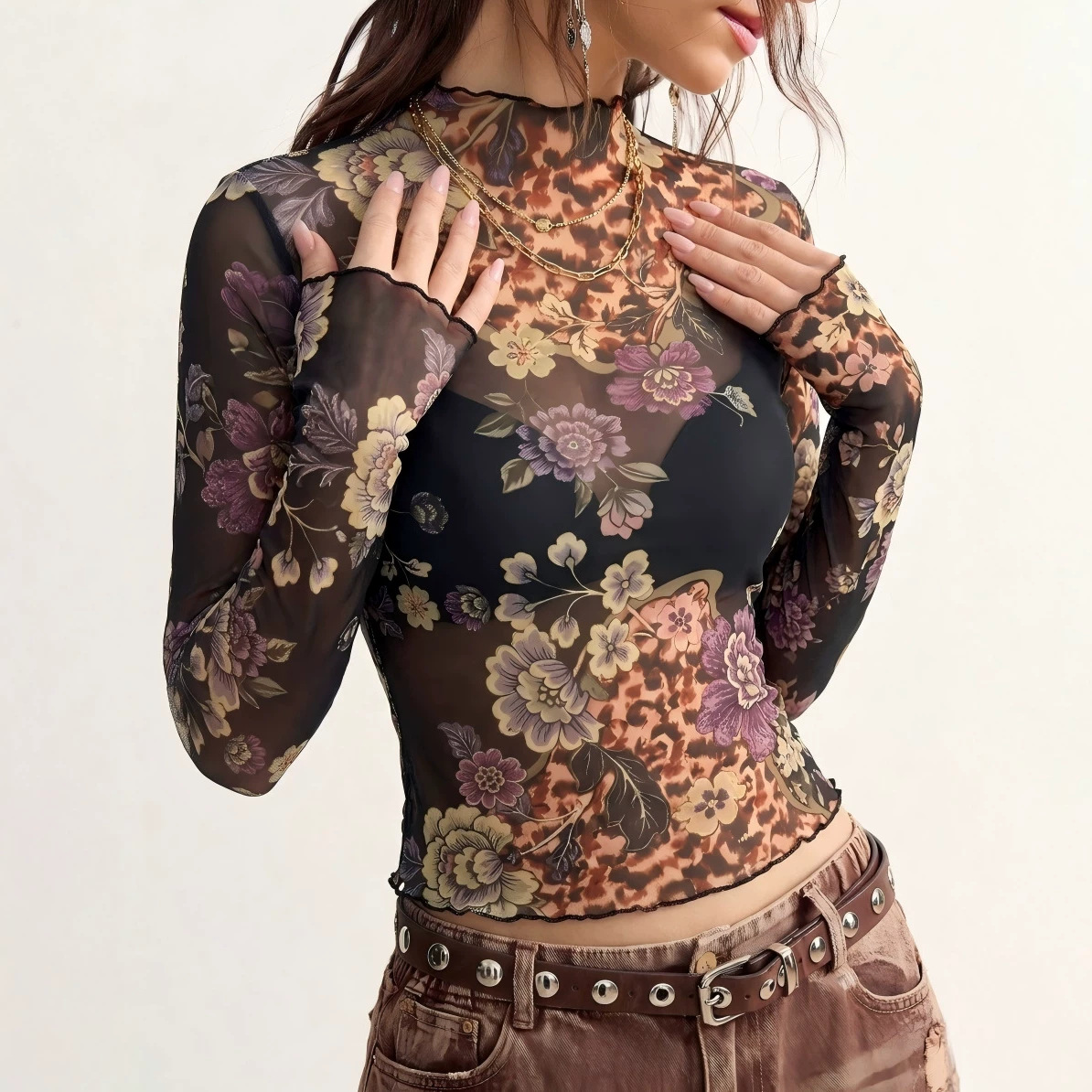 B 2026 Camiseta de malla trans - Women Fashion Style reseña y precio