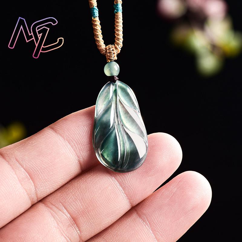 Colgante de hoja de jadeíta de - Women Fashion Designers reseña y precio
