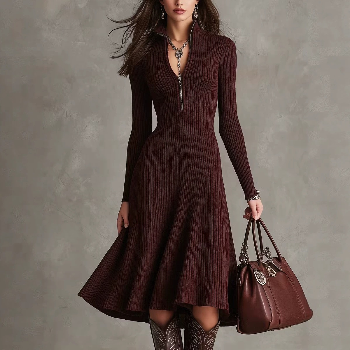 Vestido de punto para mujer, i - Women'S Fashion Quarter Zip reseña y precio